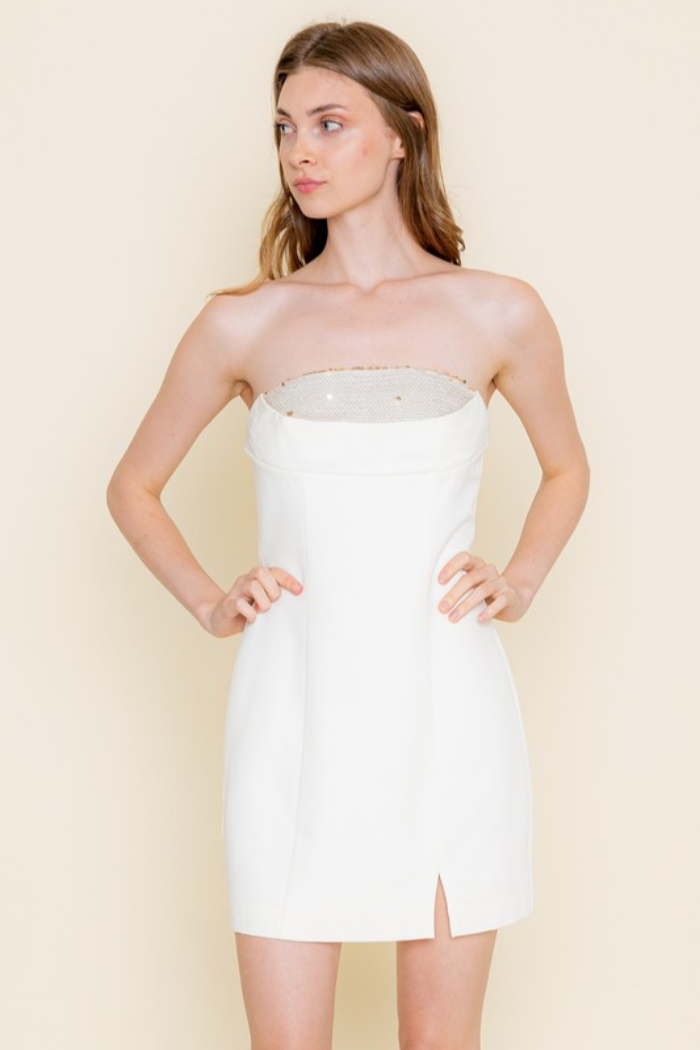 Strapless Sequin Top Dress