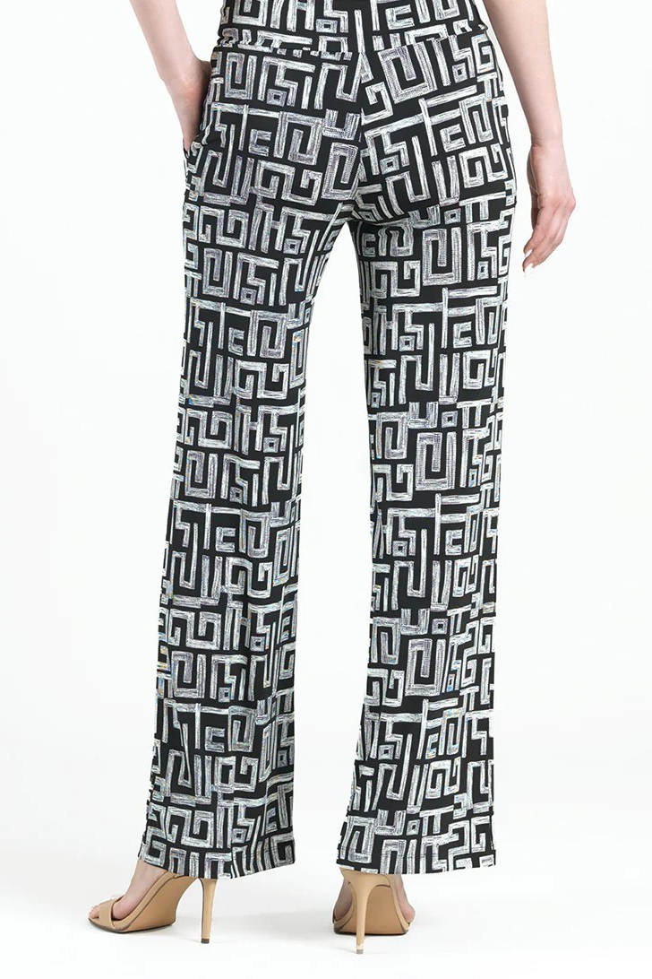 Textured Geo Lines Soft Knit Pull-On Pant