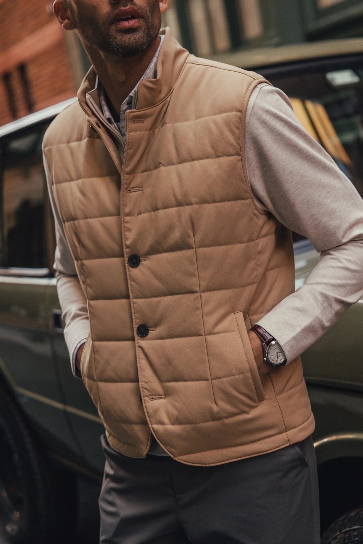 Aspen Vest - Beige Solid