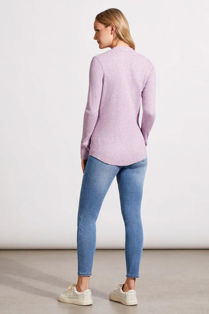 SOFT WASHED WAFFLE HENLEY TOP WITH BUTTONS