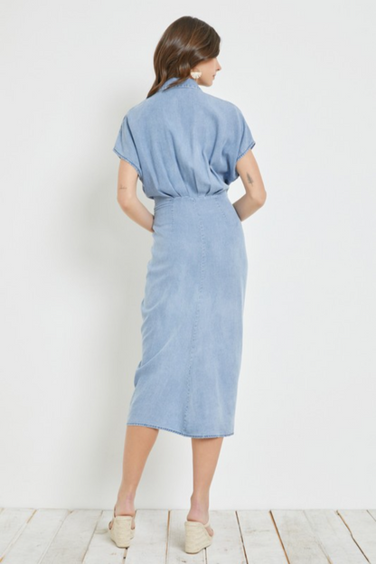 Tie Waist Denim Dress