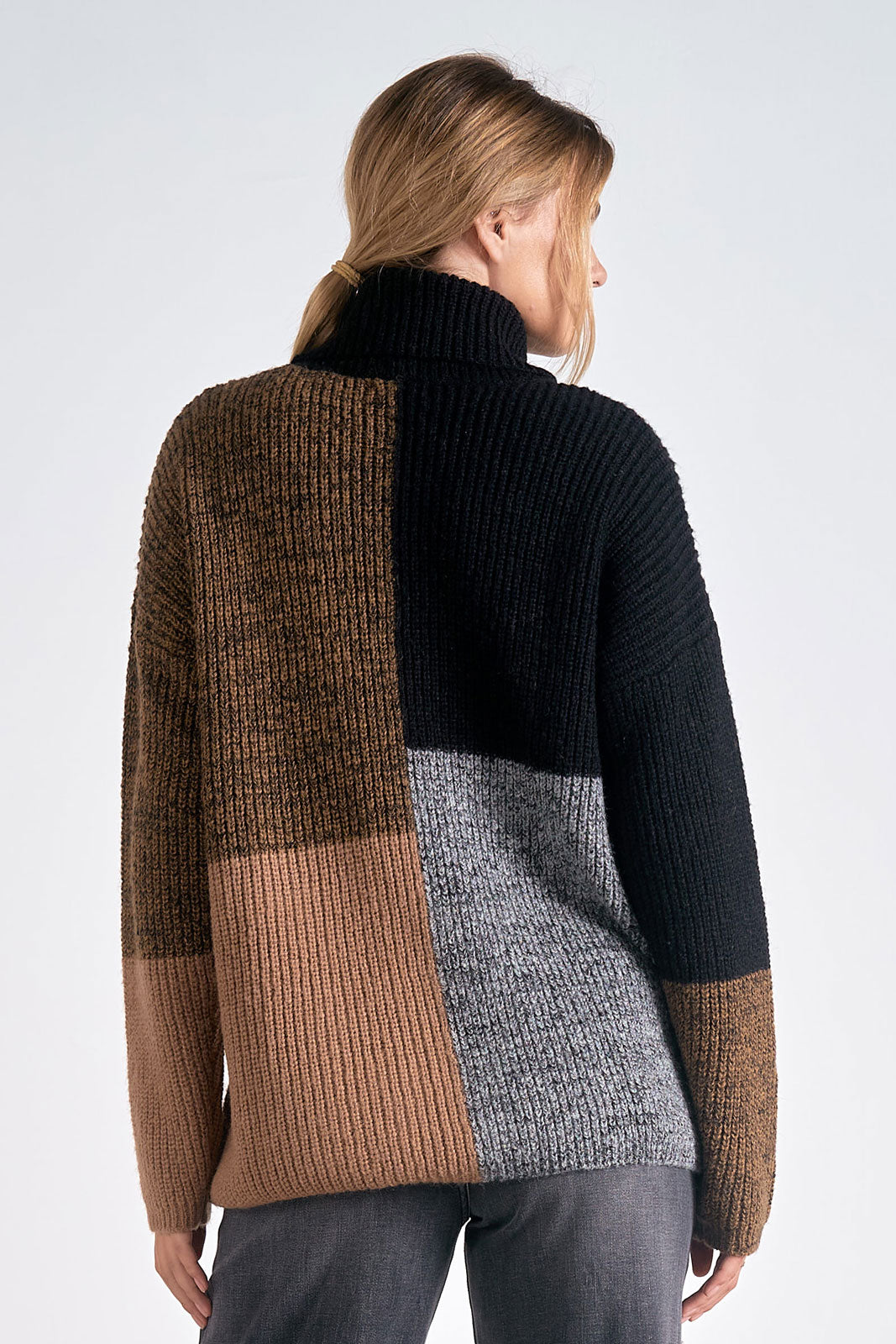 Turtleneck Colorblock Tunic
