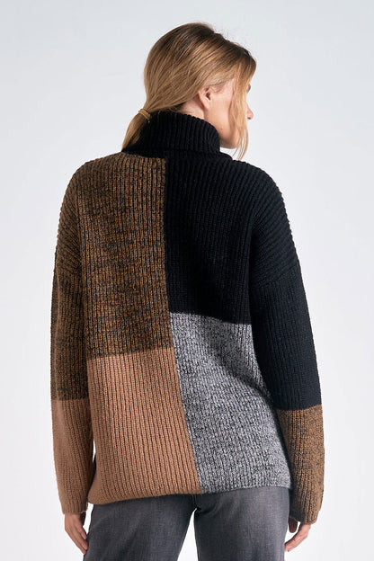 Turtleneck Colorblock Tunic