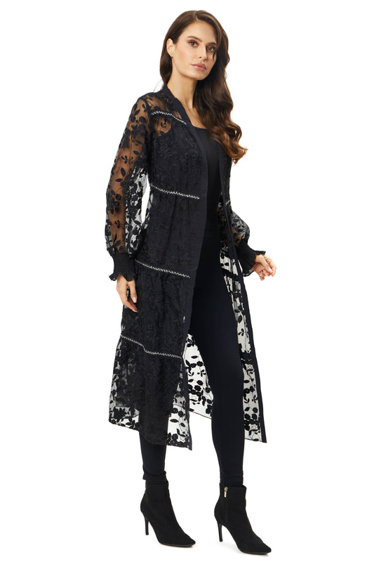 Black Sheer Duster with silver detail