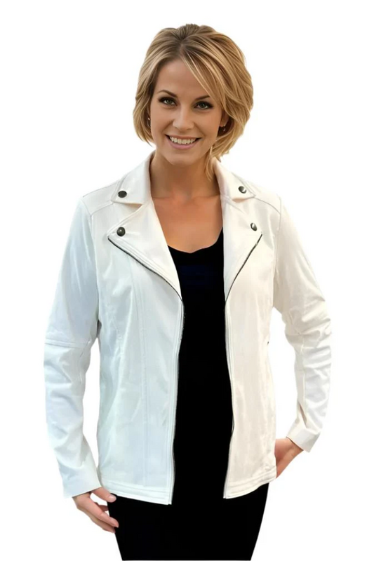 Winter White Faux Suede Jacket