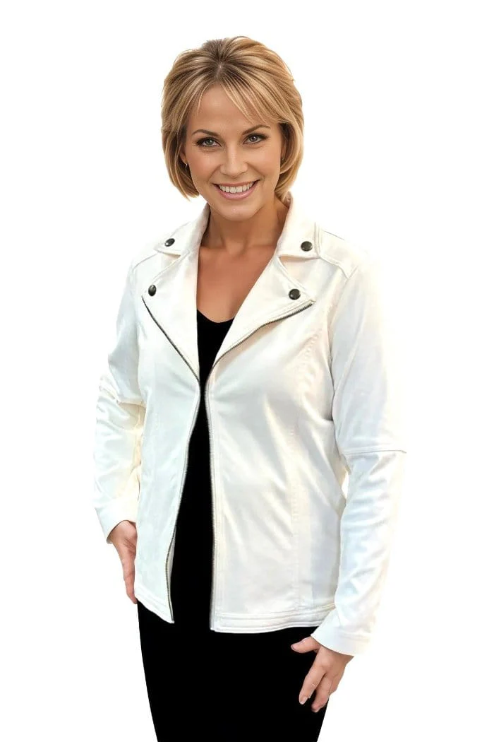 Winter White Faux Suede Jacket