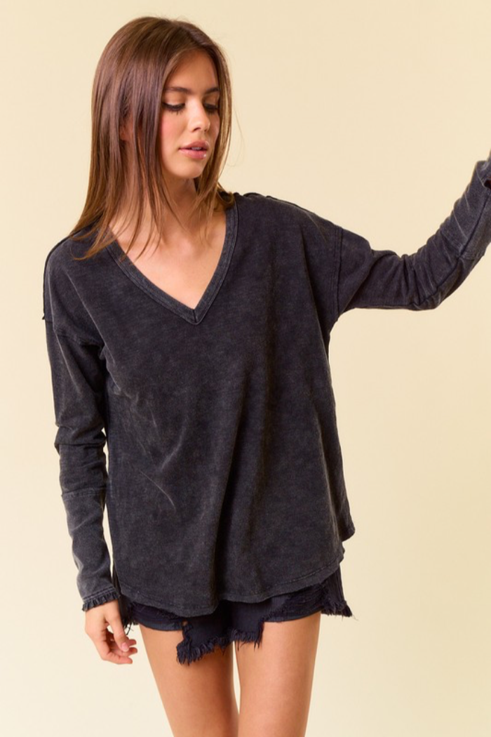 Vintage Washed VNeck Top