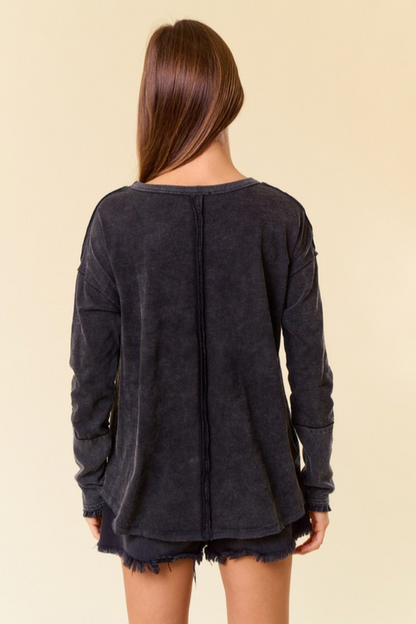 Vintage Washed VNeck Top