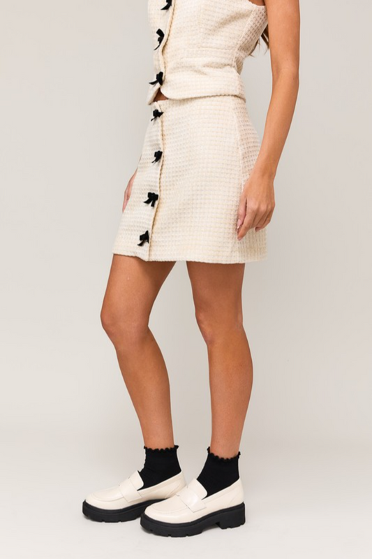 Bow Det Mini Skirt