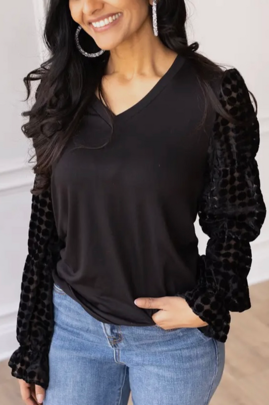Burnout Velvet Sleeve Top