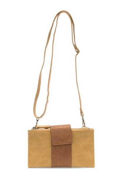 Camryn Colorblock Wallet Crossbody (Tan/Hazelnut)