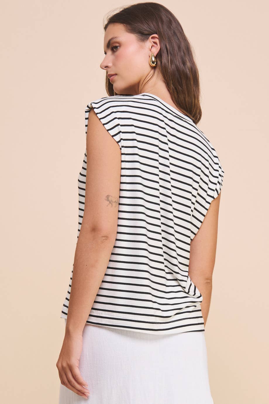Blossom Basic Muscle Tee White/Red