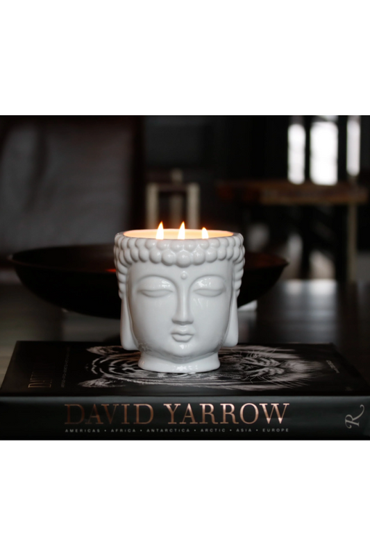 WHITE BUDDHA CANDLE