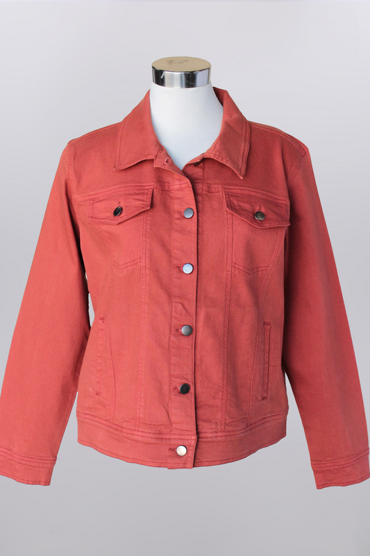 Button front long sleeve jacket