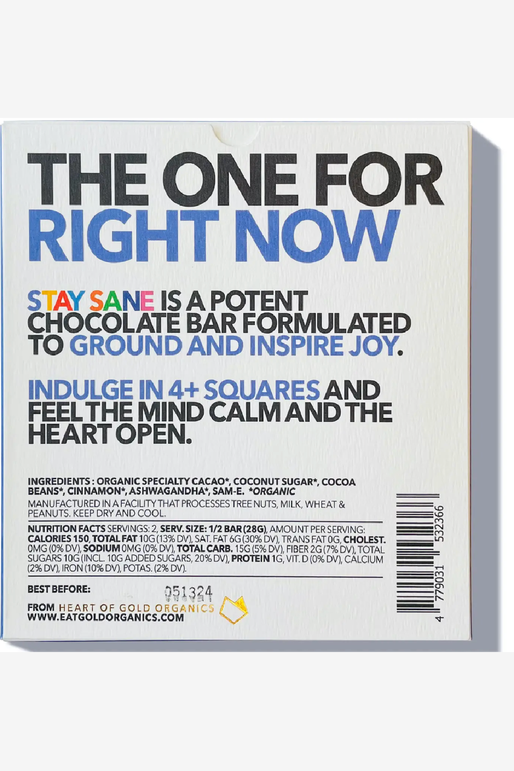 Stay Sane A Potent, Functional & Delicious Chocolate Bar