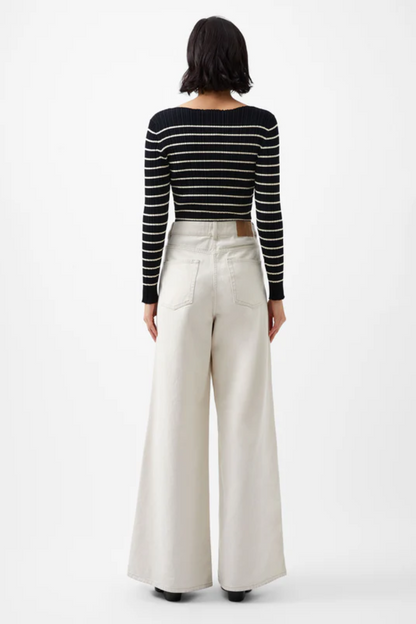 Stripe Crinkle Knit - Black/Classic Cream