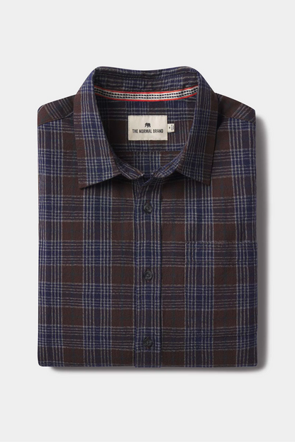 Nikko Button Up Shirt - Brown Plaid