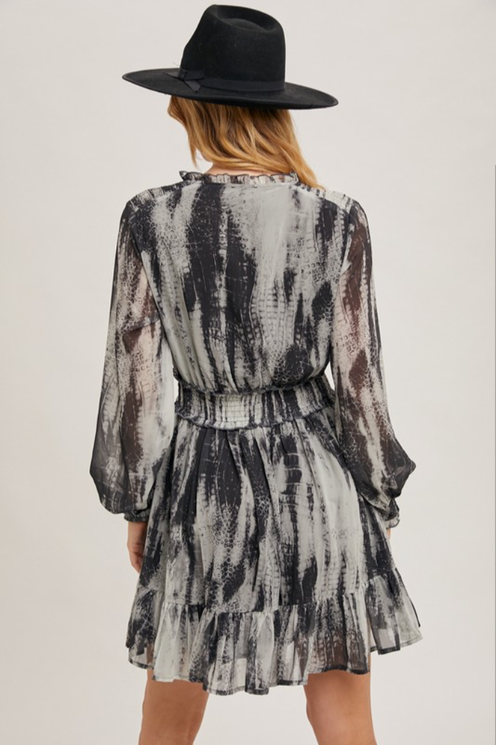 Animal Print V Neck Dress