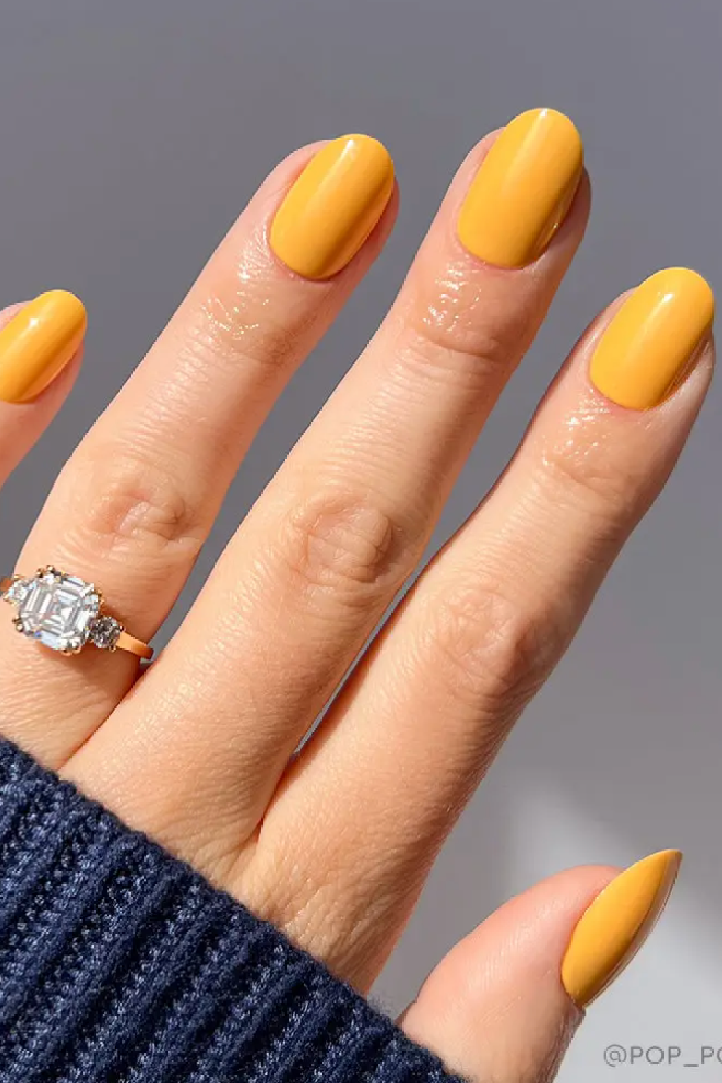 Sunset Orange Press-On Nails | Solid Nails | Short Round