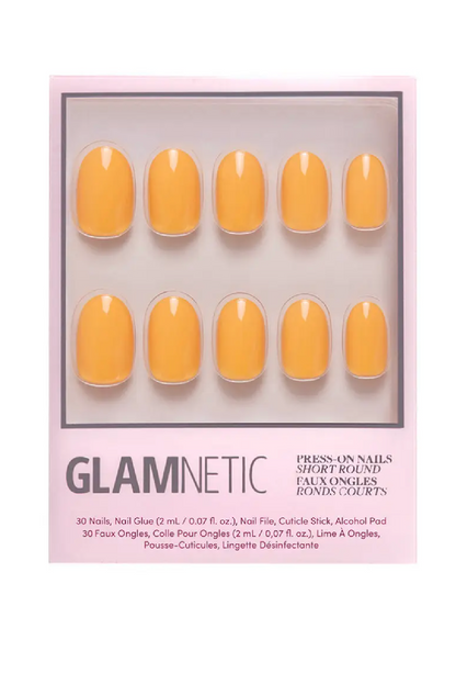 Sunset Orange Press-On Nails | Solid Nails | Short Round