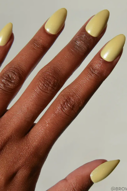 Yellow Pop Press-On Nail Solid Pastel Yellow Glaze Finish