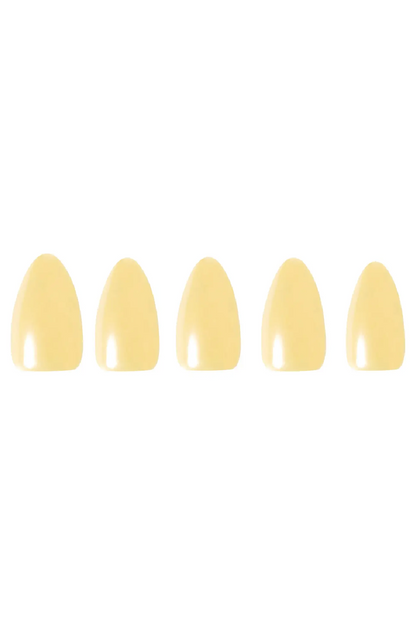 Yellow Pop Press-On Nail Solid Pastel Yellow Glaze Finish