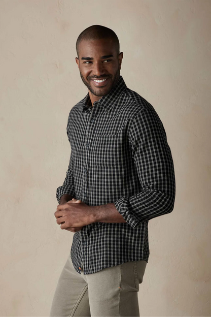 Nikko Button Up Shirt - Black Plaid