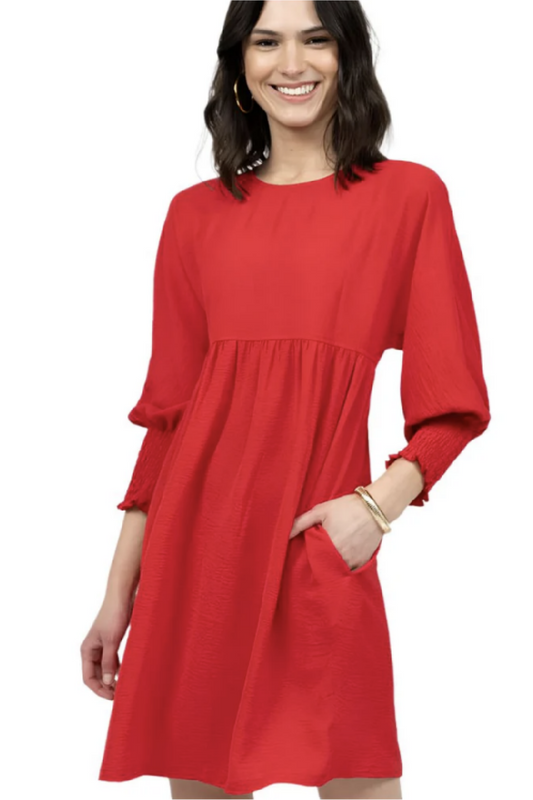 Shirred Sleeve Dress