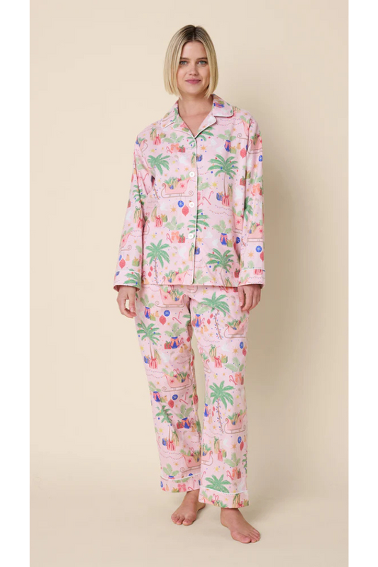 California Christmas Flannel Long-Sleeved Pajama