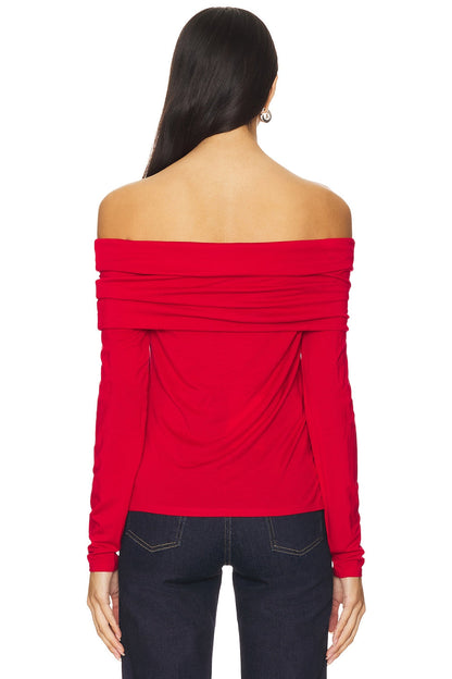 Off The Shoulder Top - Mars Red