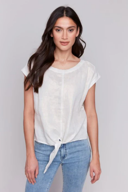 Cap Sleeve Front Tie Top