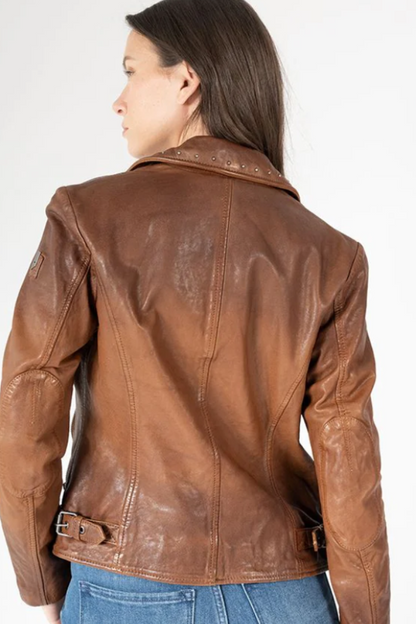 Ombre Studded Leather Jacket