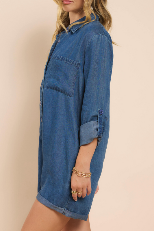 BUTTONED L/SLV ROMPER