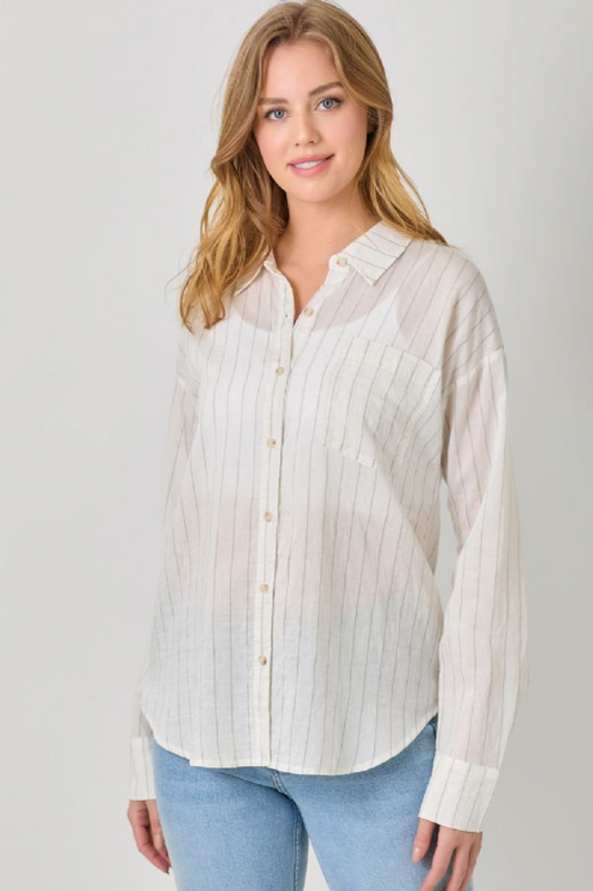 BUTTON DOWN STRIPE SHIRT