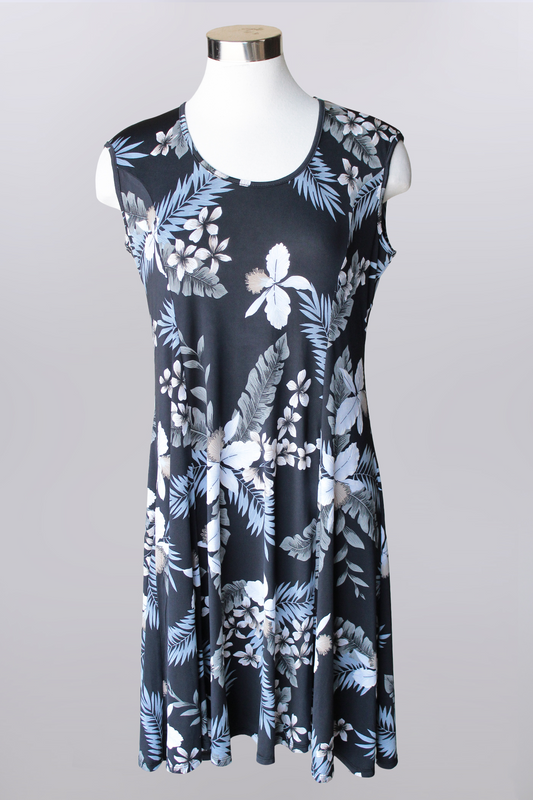 Cap sleeve floral dress with keyhole back