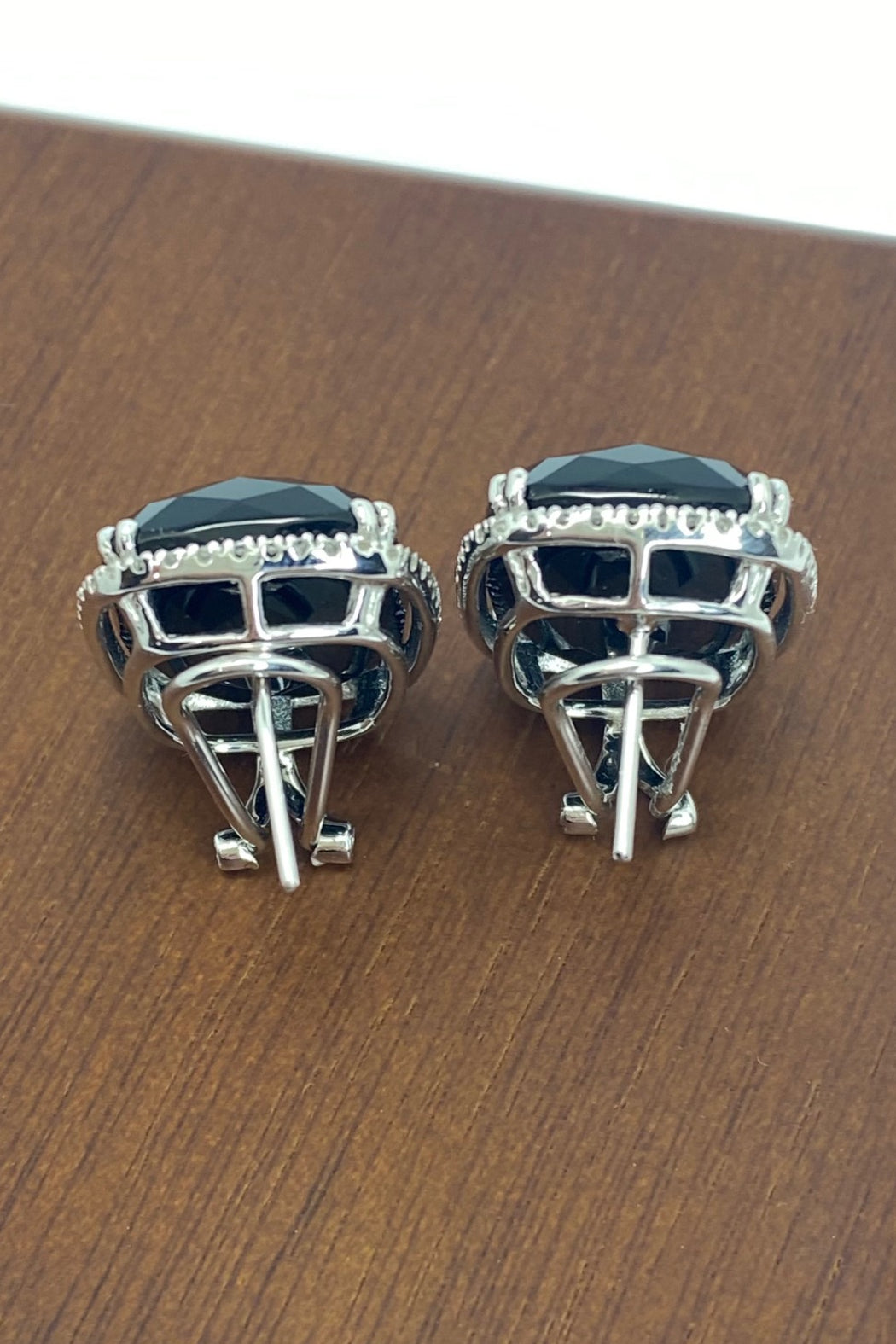 18kt White Gold Black Onyx & Diamond Earrings