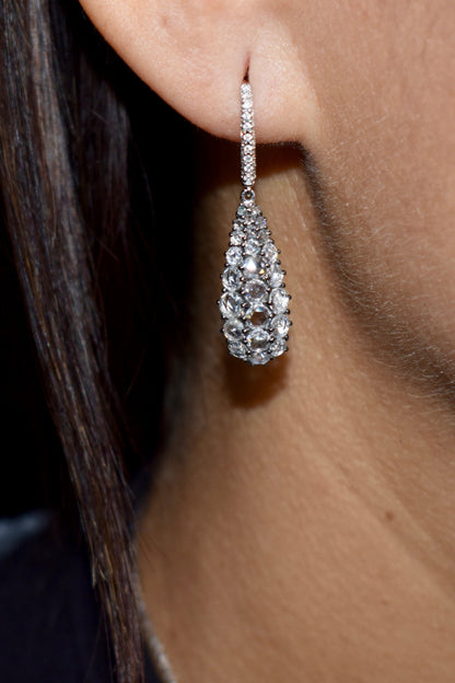 18kt White Gold Diamond Earrings