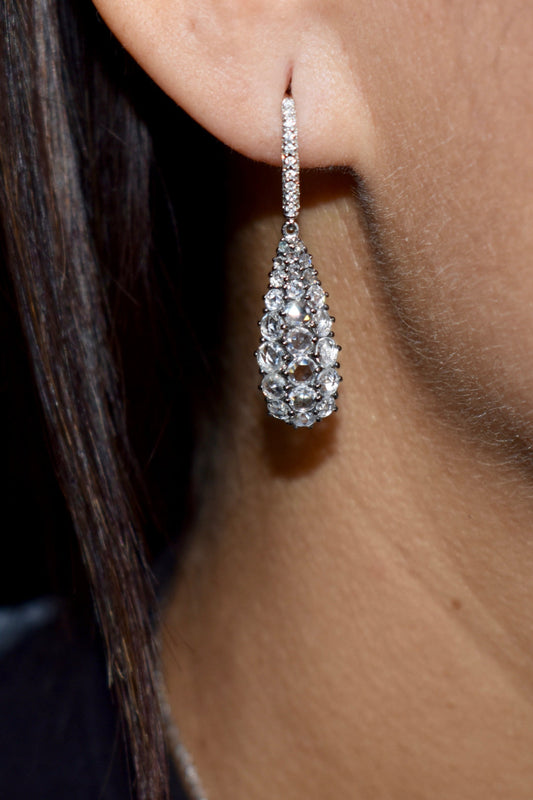 18kt White Gold Diamond Earrings