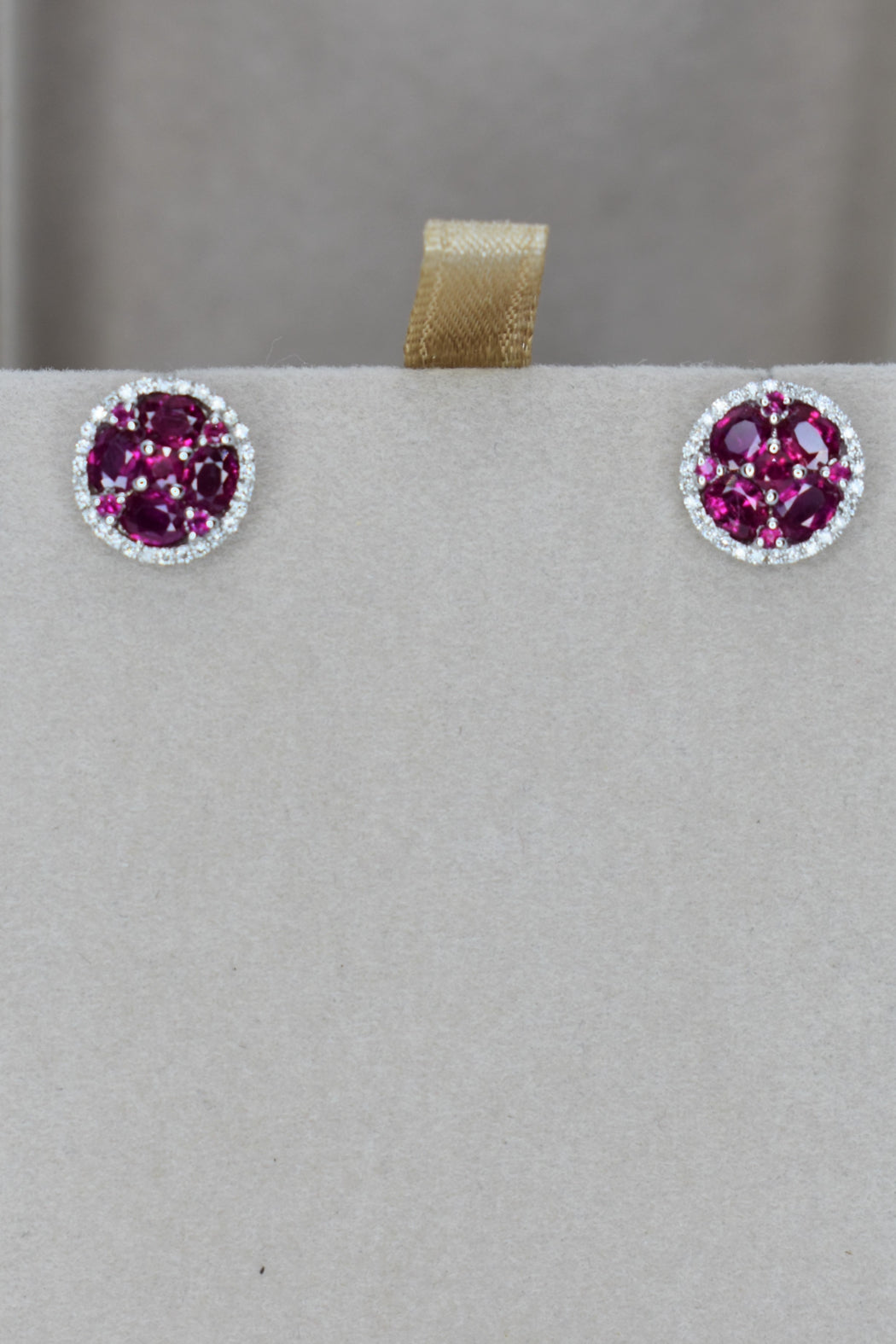 18kt White Gold Ruby & Diamond Earrings