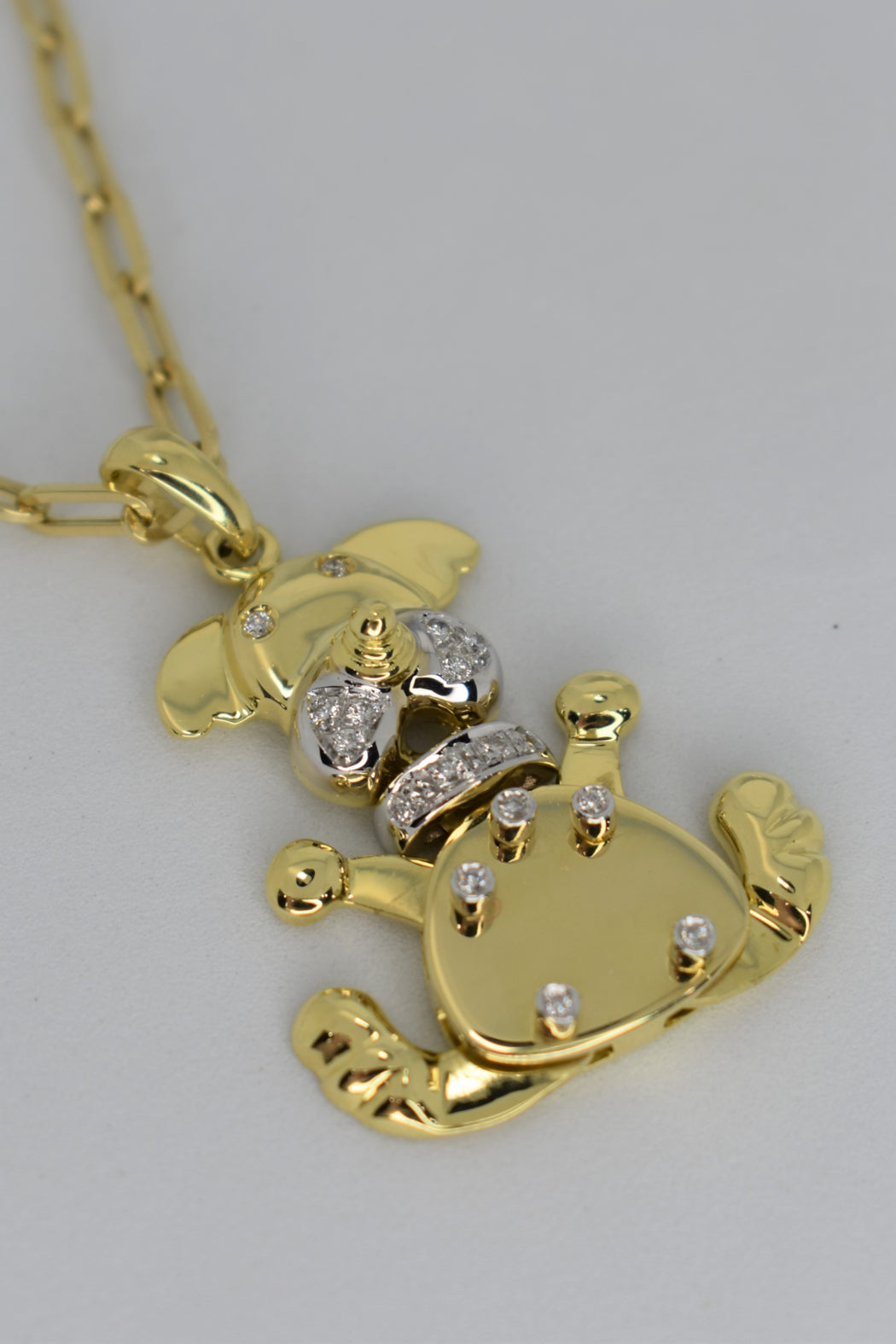 18kt Yellow Gold Diamond Dog Pendant