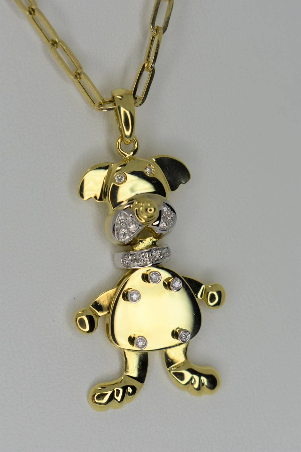 18kt Yellow Gold Diamond Dog Pendant