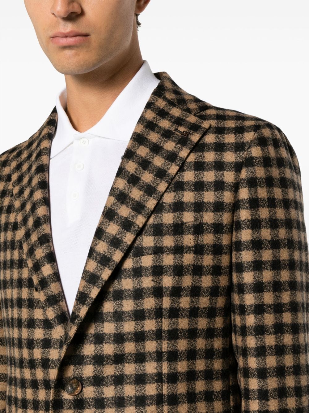 Tagliatore Textured Check Taupe Blazer