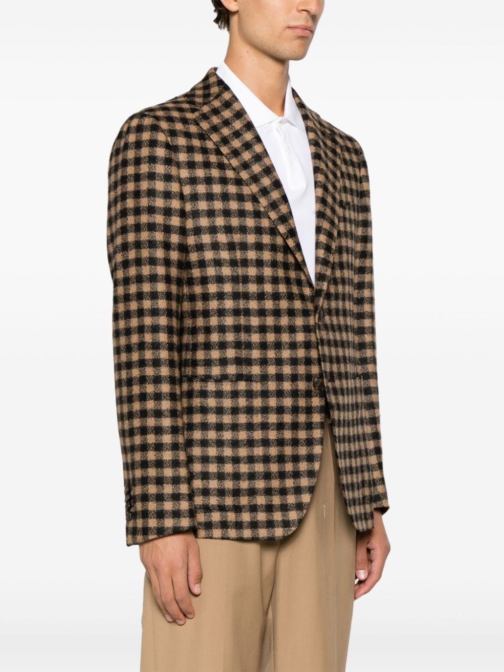Tagliatore Textured Check Taupe Blazer