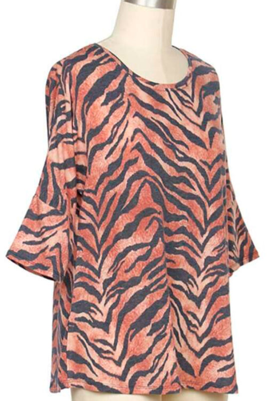 3/4 Sleeve Animal Print Top