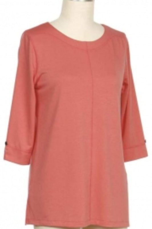 3/4 Sleeve Kayden Solid French Terry Top - blue only