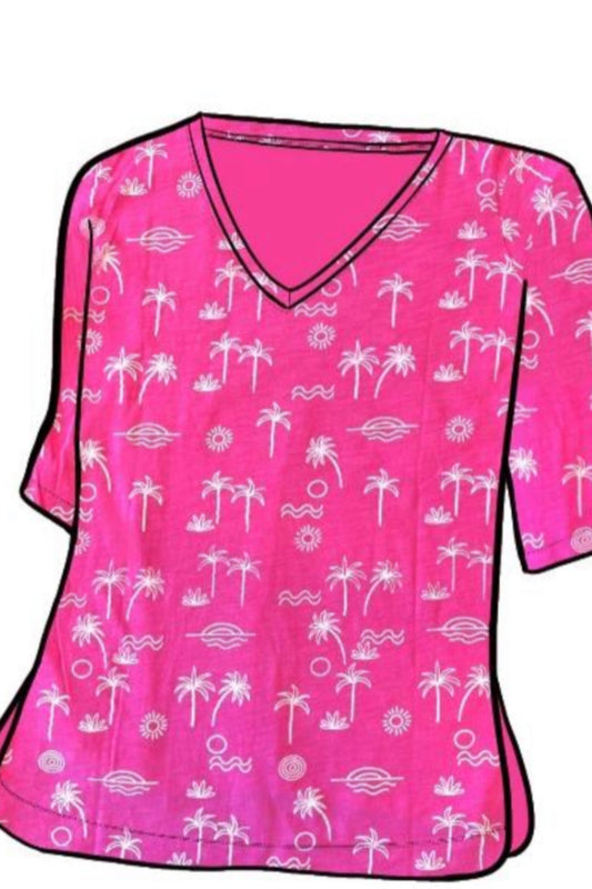 3/4 sleeve scoop neck top