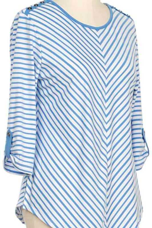 3/4 Sleeve Stripe Top