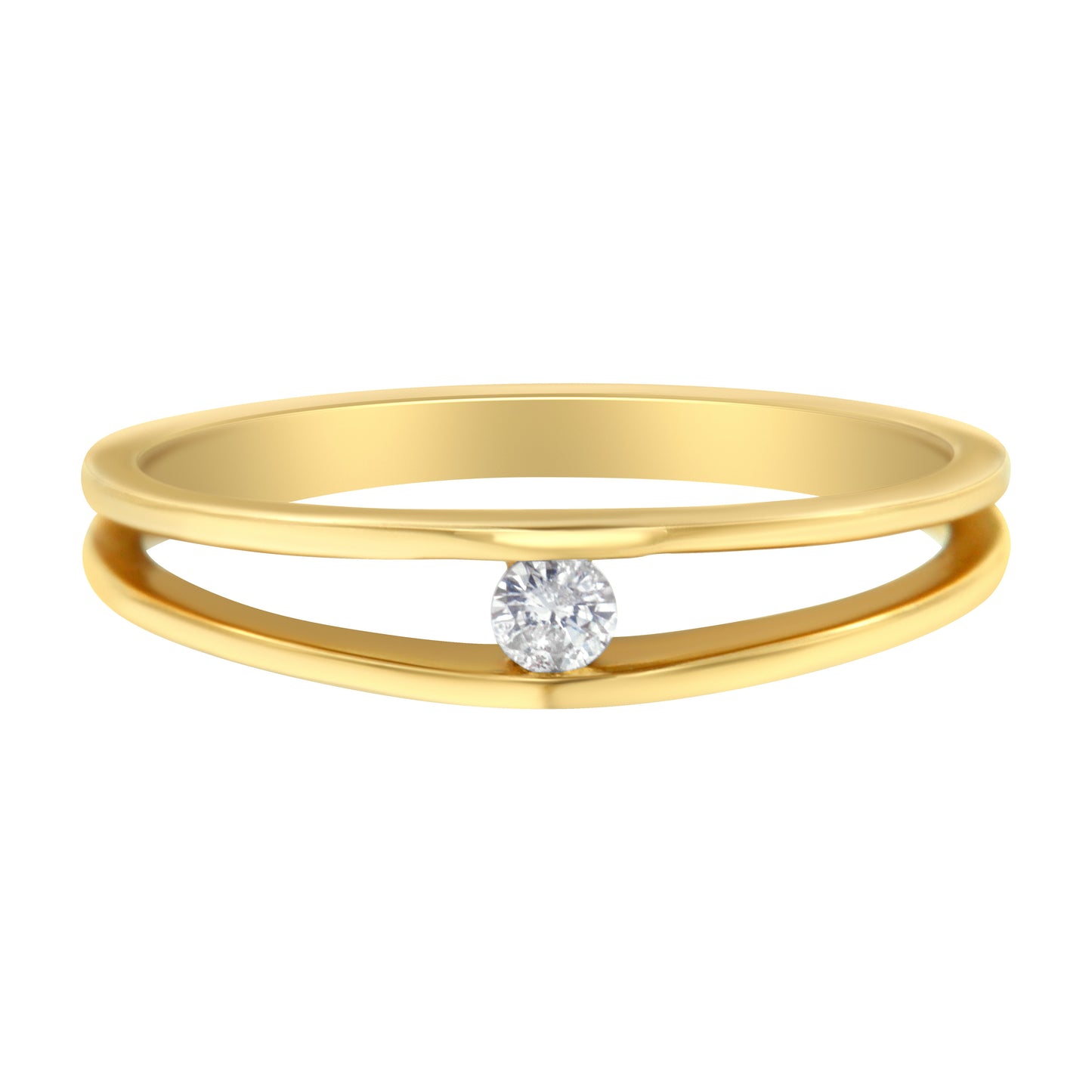 10K Yellow Gold Diamond Promise Ring (1/10 Cttw, H-I Color, I1-I2 Clarity) - Size 8
