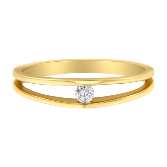 10K Yellow Gold Diamond Promise Ring (1/10 Cttw, H-I Color, I1-I2 Clarity) - Size 8