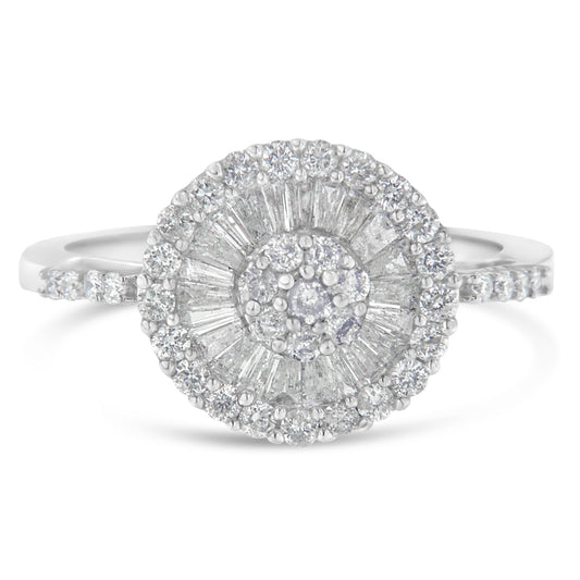 10Kt White Gold Diamond Cocktail Ring (1 Cttw, H-I Color, Si2-I1 Clarity)